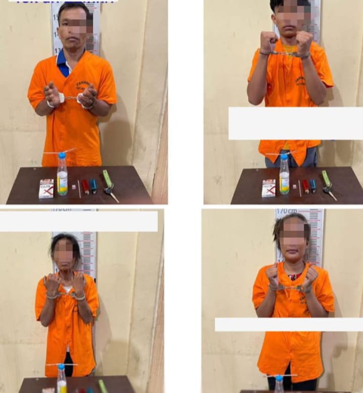 Lagi Asyik Pesta Sabu, 2 Pasangan Diboyong Ke Sat Narkoba Polres Langkat