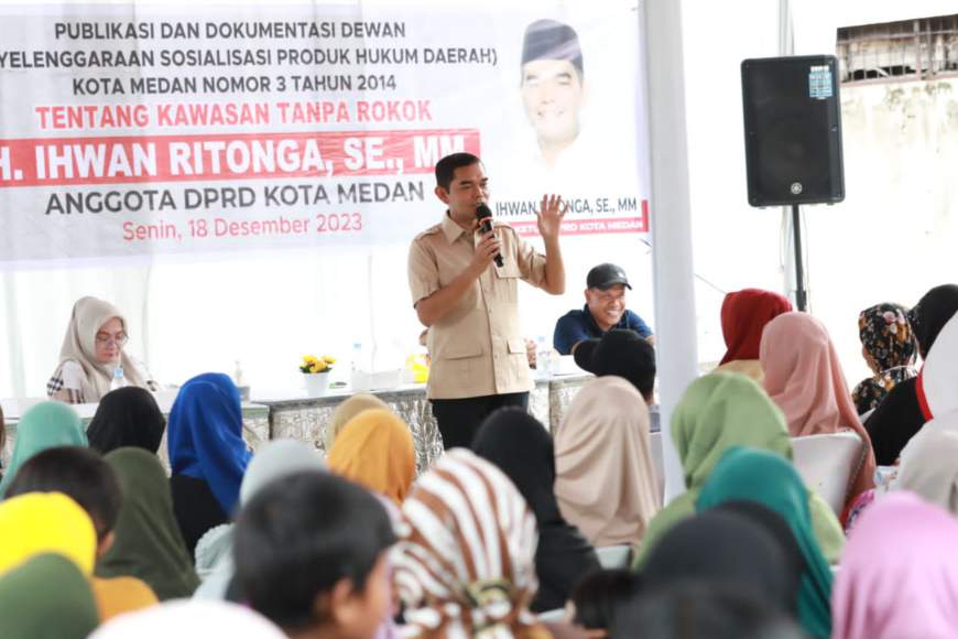Sosialisasi Perda KTR, Ihwan Ritonga: Warga Berhak atas Udara Bersih, Bebas Asap Rokok