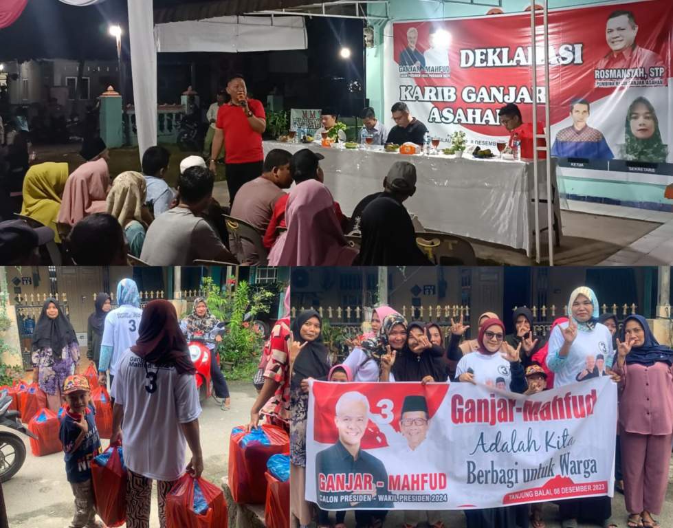 Deklarasi Karib Ganjar Asahan, Bagikan 1000 Nasi Kotak