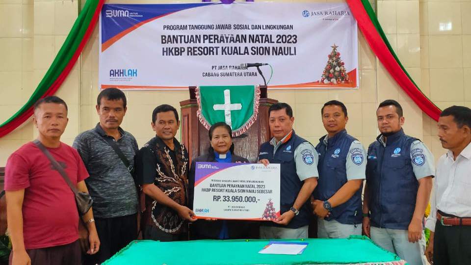 Dukung Kedamaian Beribadah, Jasa Raharja Sumut Salurkan Bantuan Ke Gereja HKBP Resort Kuala Sion Nauli