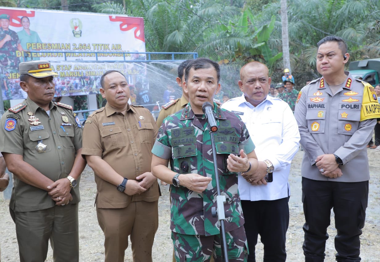 Pangdam I/BB Ikuti Vidcon Kasad Resmikan 2.664 Rumah Pompa Dalam Rangka Program TNI AD Manunggal Air