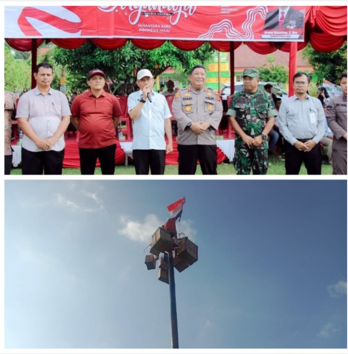 Pemkab Palas Gelar Lomba Panjat Pinang, Dalam Rangka Memperingati HUT RI KE-79 Tahun 2024