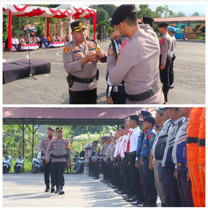 Apel Gelar Pasukan Polres Madina Siap Amankan Pilkada 2024