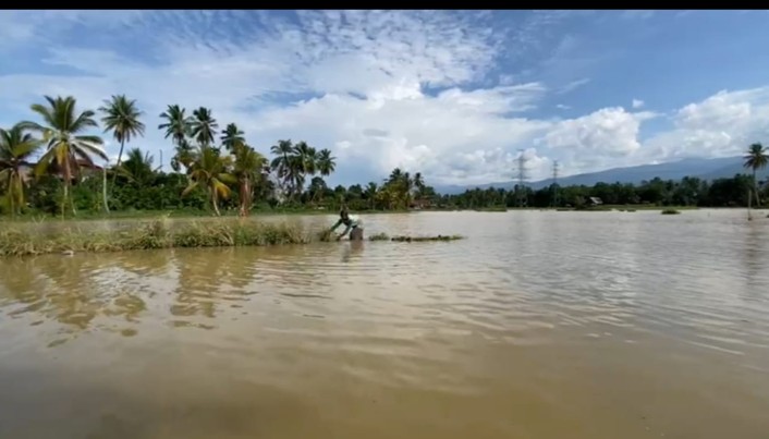 Lahan Sawah di Desa Huta Dame Masih Tergenang,Bandara AH Nasution Terus Berbenah