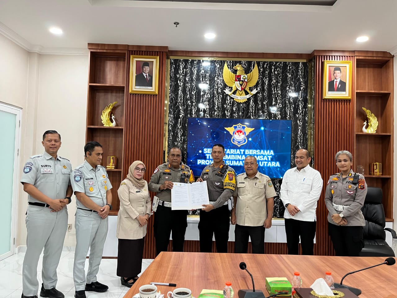 Kasatlantas dan Dirlantas Polda Sumut Hadiri Sertijab Pengalihan Operasional BBN1 dan BBN2 Mutasi di Samsat Provsu