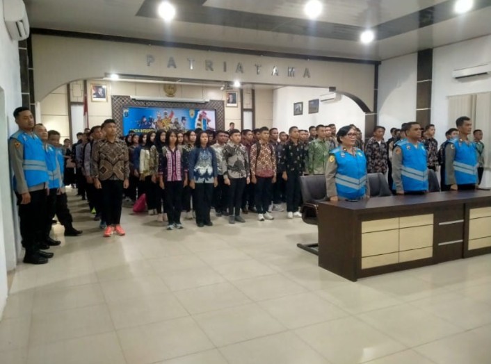 Melalui Virtual,131 Casis Polres Sergai Ikuti Pakta Integritas dan Pengambilan Sumpah Pansel Polda Sumut.