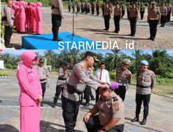 Kapolres Pimpin Upacara Kenaikan Pangkat 14 Personil Polres Palas, Salah Satu Kapolsek Barumun