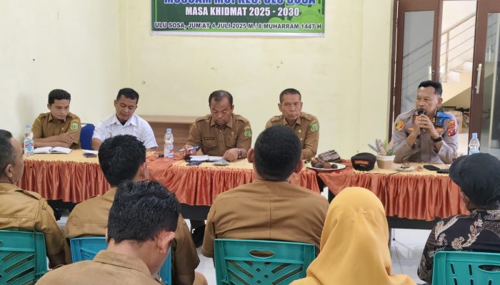Polsek Sosa Hadiri Rapat Koordinasi Ketahanan Pangan Nasional di Kantor Kecamatan Ulu Sosa