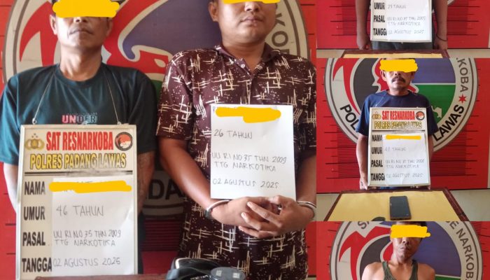 Seorang Bandar, 3 Pengedar dan 1 Kurir berhasil Ditangkap Satresnarkoba Polres Palas