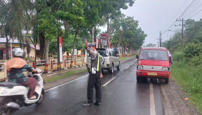 Pastikan Lalulintas Lancar, Kapos Lantas Barumun Tengah Gelar Pam Padat Pagi