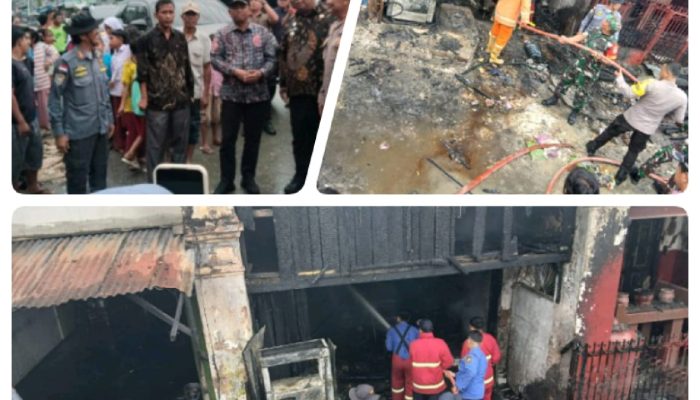 Kebakaran Landa Pekan Dolok Masihul,Dua Ruko dan Satu Kelenteng Nyaris Jadi Abu Gegara Lilin