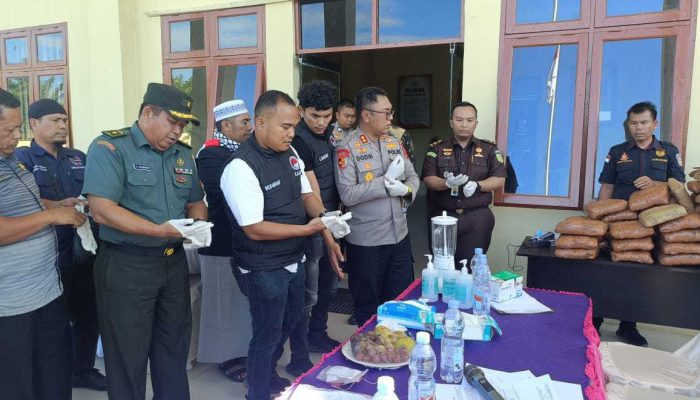 Satresnarkoba Polres Palas Musnahkan Barang Bukti Narkotika di Mapolres Palas