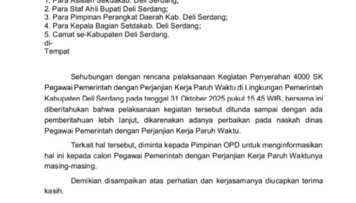 Sebanyak Empat Ribu Orang Calon PPPK Kecewa,Pemkab Deli Serdang Tunda Penyerahan SK