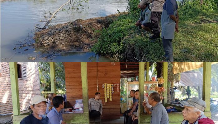 Polsek Barumun Patroli Daerah Rawan Banjir dan Cek Debit Air di wilayah Hukumnya