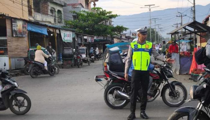 Satlantas Polres Palas Gelar Strong Point Pagi Sekaligus Himbauan Kamseltibcarlantas